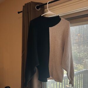 Two-Tone Black and Cream Women's Sweater